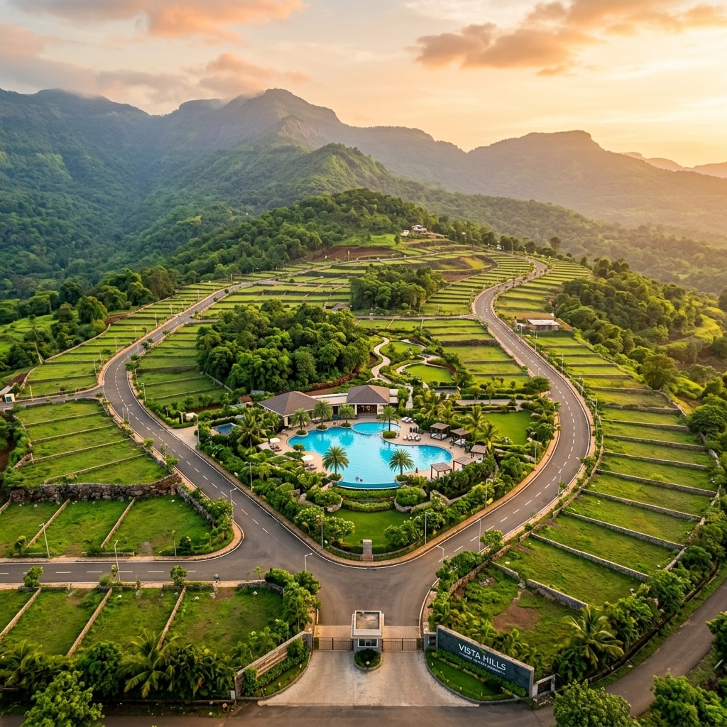 ORA Land BluBay aerial view — Karjat, Maharashtra